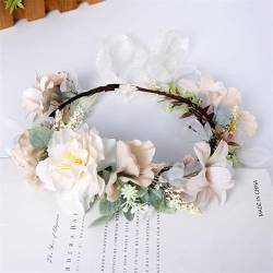 Frauen Mädchen Blume Stirnband Braut Blume Krone Haarband Haarschmuck Hochzeit Party Frühling Bohemia Kranz Kopfbedeckung Kopfbedeckung von NUKAF