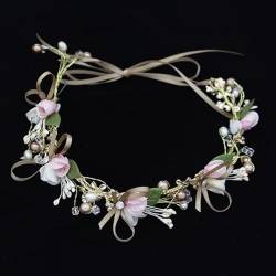 Frauen Mädchen Blume Stirnband Braut Blume Krone Haarband Haarschmuck Hochzeit Party Frühling Bohemia Kranz Kopfbedeckung Kopfbedeckung von NUKAF