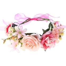 Frauen Mädchen Blume Stirnband Braut Blume Krone Haarband Haarschmuck Hochzeit Party Frühling Bohemia Kranz Kopfbedeckung Kopfbedeckung von NUKAF