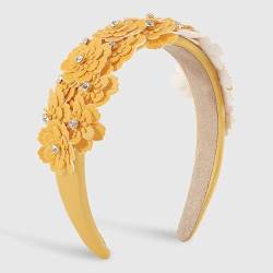 Frauen Mädchen Leder Blume Strass Haarband Stirnband Erwachsene Haarschmuck Haarschmuck Haarschmuck von NUKAF