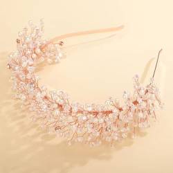 Luxuriöse Perlen-Kristall-Brautschmuck, handgefertigt, für Partys, Hochzeiten, Haarschmuck, Vintage-Strass, Damen-Stirnband, Tiaras von NUKAF
