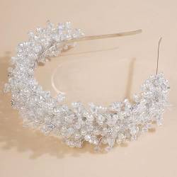 Luxuriöse Perlen-Kristall-Brautschmuck, handgefertigt, für Partys, Hochzeiten, Haarschmuck, Vintage-Strass, Damen-Stirnband, Tiaras von NUKAF