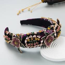 Luxus Barock Palace Stil Vollstrass Haarband Haarschmuck Frauen Verdickter Schwamm Stickerei Abschlussball Haarband Haarreifen von NUKAF