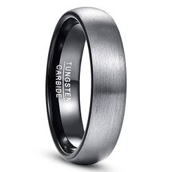 NUNCAD Herren-Ring Wolframcarbid Außenbreite 6mm bequem, Men Fashion Schmuck Ehering Verlobungsring Freundschaftsring Lifestyle-Ring Größe 61 (19.4) von NUNCAD