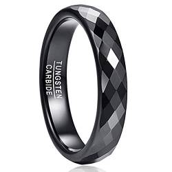 NUNCAD Ring Damen Herren SchwarzUnisex Fashion Ring aus Wolfram für AlltagHochzeit und Verlobung Größe 56 (17.8) von NUNCAD