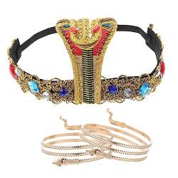 NUOBESTY 1 Satz Schlangen-Stirnband-Armband dekorativ Armband Ohrringe für Frauen Mädchen-Outfits Haargummis Halloween-Stirnband-Dekor Kostüm Kopfbedeckung Cosplay Kleidung von NUOBESTY