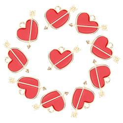 NUOBESTY 10st Kettenanhänger Valentinstag Charm-anhänger Herz-armband-anhänger Anhänger Für Herzketten Amorbogen Und Schmuck Valentinstag Anhänger Amor Charme Handyhülle Harz Herzförmig von NUOBESTY
