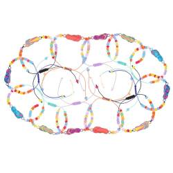 NUOBESTY 12st Armband Polymer-ton-perlenarmbänder Farbiger Ton Damenarmbänder Strandschmuck Hawaiianisches Dekor Sommerdeko Boho-schmuck Reisperlen Aus Legierung Fräulein von NUOBESTY