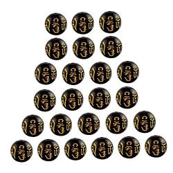NUOBESTY 200St sechs Charakterperlen schwarze Zierleiste Bulk-Halsketten ohrringe Golddekor buddhistischer Charme chinesische Amulettperlen Yoga Anhänger Dekorationen Korn von NUOBESTY