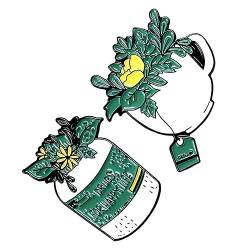 NUOBESTY 2st Anstecknadel Abzeichen Hawaii Topf Für Pflanze Wäscheklammer Pflanzen Brustnadel Emaille-stift Kaffee Geschenke Neuheit Brustklammer Blumentopf Brosche Topfpflanze Revers von NUOBESTY