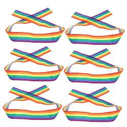 NUOBESTY 6St Regenbogen Flagge Band Bandana-Stirnbänder für Frauen Band zum Nähen selber machen Haarbänder Stirnband lgbt-partyband Geschenkband selber machen Haupt Schleife Kleidung Schal von NUOBESTY
