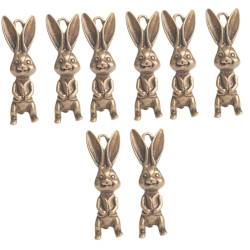 NUOBESTY 8 Stk Cartoon-Kaninchen-Anhänger Dekorationen fürs Auto Kaninchen DIY Charme Halskette auto schlüsselanhänger für männer hängendes Messingdekor Anhänger in Hasenform Wagen Zubehör von NUOBESTY