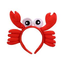 NUOBESTY Krabben-Stirnband Krabben-Kostüm-Zubehör Hummer Haarreifen Plüsch Tier Haarband Kopfbedeckung für Halloween Verkleidung Weihnachten Party von NUOBESTY
