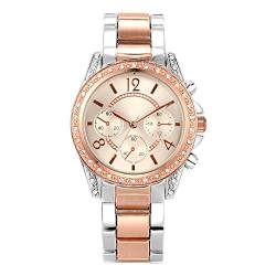 NUOVO Damen Uhr Analog Quarz mit Rose Gold Edelstahl Armband Wasserdicht K159010L-RG von NUOVO