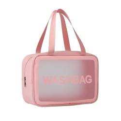 Kulturbeutel, transparent, wasserdicht, Kulturbeutel, Make-up-Tasche mit Reißverschluss, für Männer, Frauen, Kinder, Reisen, Business, rose, L, modisch von NUOYANG