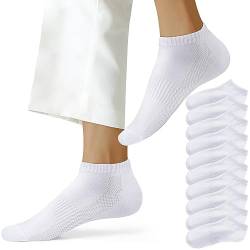 NUOZA Sneaker Socken Damen 39-42 Socken Herren 10 Paar Kurze Halbsocken Baumwollesocken 201,Weiß von NUOZA