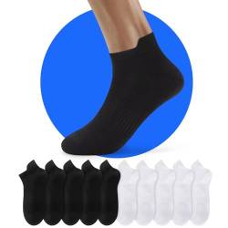 NUOZA Sneaker Socken Herren 43-46 Schwarz Kurzsocken Damen Halbsocken Laufsocken Herrensocken Tennissocken Weiße Baumwolle Sommer 10 Paar von NUOZA