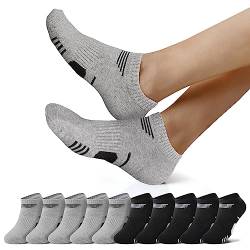 NUOZA Sneaker Socken Herren Damen 39-42 Sportsocken Kurze Laufsocken Wandersocken Running Socks Unisex Halbsocken 10 Paar Schwarz Grau von NUOZA