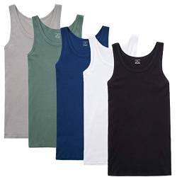 NUOZA Unterhemd Herren Tank Top 5er Pack Feinripp Muskelshirts Baumwolle alle Größen und Farben-Mix,S von NUOZA