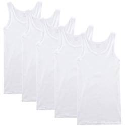 NUOZA Unterhemd Herren Tank Top 5er Pack Feinripp Muskelshirts Baumwolle alle Größen und Farben-Weiß,3XL von NUOZA