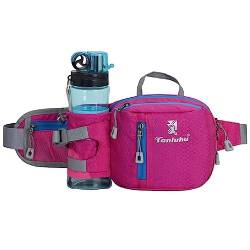 Laufgürtel Jogging Radfahren Taille Bauchtasche Handytasche Sporttasche mit Wasserbeutel, hot pink von NURCIX