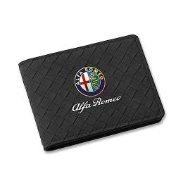 NURCIX Auto Führerschein Geldbörse Ausweis Kreditkartenhalter für Alfa Romeo Giulia Stelvio 156 159 Tonale Brera Giulietta Disco Volante Spide,Black Style von NURCIX
