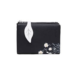 NURCIX Business Soft PU Wallet Card Bag with Zipper Coin Pockets Soft PU Ladies Purse for Women Birthday Gift Card Holder Leather Wallet for Girl Women, Schwarz von NURCIX