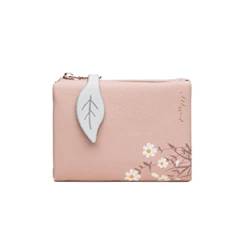NURCIX Business Soft PU Wallet Card Bag with Zipper Coin Pockets Soft PU Ladies Purse for Women Birthday Gift Card Holder Leather Wallet for Girl Women, rose von NURCIX