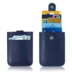 NURCIX Kreditkartenetui für Männer und Frauen, PU-Leder, schlanke Geldbrieftaschen, Münzetui, schlanke Kartenbrieftasche, marineblau von NURCIX