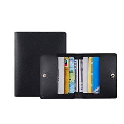 NURCIX Slim ID-Card Holder Multi-Slot Card Case Pocket Wallet Fashion PU Purse Bank Credit Card Organizer with Buckle Slim Card Case, Schwarz von NURCIX
