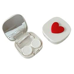 NURCIX Tragbare Kontaktlinsen-Kasten-Quadrat-und Herz-Entwürfe Mit Spiegel Reise Einfach Tragen Reise Lagerung Container Taschengröße Kontaktlinse Box Lagerung Maschine von NURCIX