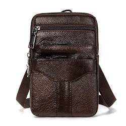 Stilvolle kleine Bauchtasche Schulter Messenger Bag mit Karabiner Handy Crossbody Hüfttasche für Geburtstage, coffee von NURCIX