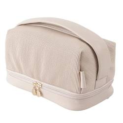 Summer Toast Make-up-Tasche, Organizer, Kosmetiktaschen, Make-up-Tasche, Strandtasche, Reise-Kulturbeutel für Frauen und Mädchen, weiß, L von NURCIX