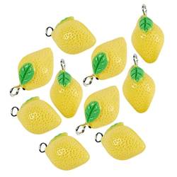 NUSITOU 10 Stück Zitronen Anhänger Mini Charms Zitronen Charms Für Die Schmuckherstellung Halskettenherstellung Zubehör Armbandherstellung Charms Obst Charms Für Armbänder Obst von NUSITOU