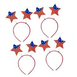 NUSITOU 4 Stück Stirnband Mit Amerikanischer Flagge Unabhängigkeitstag Haarband Star-kostüm-accessoires Patriotische Kopfbedeckung Star-kopf-bopper Schnapsgläser Kind Streifen Schal von NUSITOU