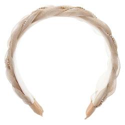 NUSITOU Organza Stirnband Stirnbänder Für Frauen Stoff Stirnband Bauschiges Stirnband Damen Stirnbänder Juwelenbesetztes Stirnband Geflochtene Stirnbänder Für Frauen Strass von NUSITOU