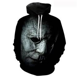 NUTSIE Halloween Sweatshirt Michael Myers 3D Wendedruck Hoodie, Herren Damen Casual Horror Graphic Oversized Sweatshirt XS - 4XL (A,4XL) von NUTSIE