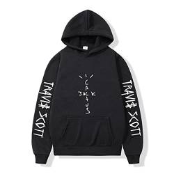 NUTSIE Hoodie Travis Scott Hip Hop Lässiges Sweatshirt Frühling Herbst Sweatshirt Plus Größe Männer und Frauen XS - 4XL (Black,4XL) von NUTSIE