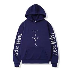 NUTSIE Hoodie Travis Scott Hip Hop Lässiges Sweatshirt Frühling Herbst Sweatshirt Plus Größe Männer und Frauen XS - 4XL (Blue,3XL) von NUTSIE