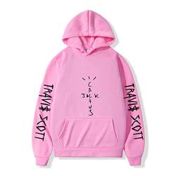 NUTSIE Hoodie Travis Scott Hip Hop Lässiges Sweatshirt Frühling Herbst Sweatshirt Plus Größe Männer und Frauen XS - 4XL (Pink,S) von NUTSIE