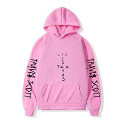 NUTSIE Hoodie Travis Scott Hip Hop Lässiges Sweatshirt Frühling Herbst Sweatshirt Plus Größe Männer und Frauen XS - 4XL (Pink,XL) von NUTSIE