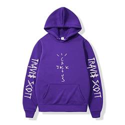 NUTSIE Hoodie Travis Scott Hip Hop Lässiges Sweatshirt Frühling Herbst Sweatshirt Plus Größe Männer und Frauen XS - 4XL (Purple,L) von NUTSIE