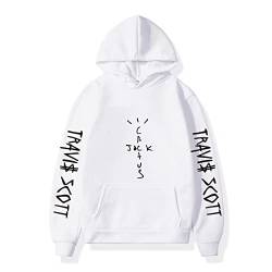 NUTSIE Hoodie Travis Scott Hip Hop Lässiges Sweatshirt Frühling Herbst Sweatshirt Plus Größe Männer und Frauen XS - 4XL (White,4XL) von NUTSIE