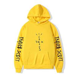 NUTSIE Hoodie Travis Scott Hip Hop Lässiges Sweatshirt Frühling Herbst Sweatshirt Plus Größe Männer und Frauen XS - 4XL (Yellow,S) von NUTSIE