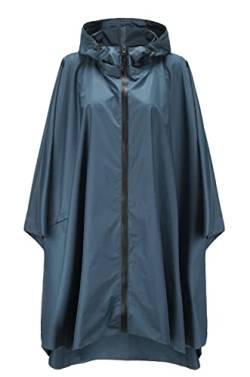 Damen Regenponcho Regenmantel Unisex Regenjacke Wasserdicht Regencape Wiederverwendbar mit Kapuze Navy von NUUR