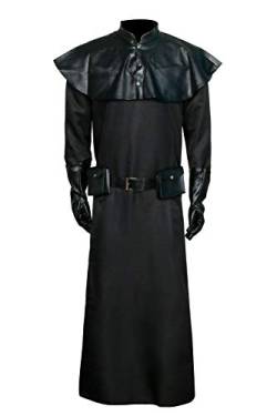 NUWIND Plague Doktor Pest Arzt Kostüm Mittelalter Steampunk Schwarz Kapuze Halloween Cosplay Rollenspiel Outift für Erwachsene (XL) von NUWIND