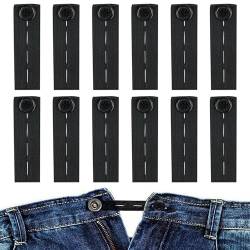 12 Stück hosenerweiterung Schwangerschaft, Hosenbunderweiterung Damen, Verstellbare Elastische Hosenbund Verlängerung, Knopfverlängerung für Hosen Jeans Suit Pregnancy Trousers für Damen und Herren von NVTRSD