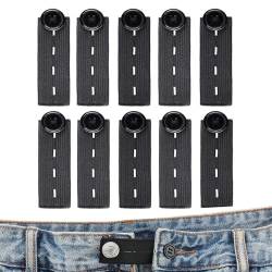 NVUGFJ 10 Stück Hosenbunderweiterung, elastische Hose mit Knopfbund, Stretch-Jeans mit Knopfbund, Stretch-Taille, Metallhose mit Knopfbund, Für Schwanger Herren Jede Jeans von NVUGFJ