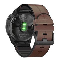 NVVVNX 22 x 26 mm Echtleder-Uhrenarmband für Garmin Fenix 7X 7 6 6X Pro 5 5X 3HR 935 Smartwatch-Armband, Schnellverschluss-Armband, 26mm Fenix 6X 6XPro, Achat von NVVVNX