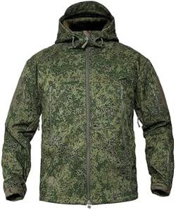 NXDRS Militärische taktische Jacke für Herren, Softshelljacke, Jagdmantel, mit Kapuze, Skijacken, Fleece-Wintermantel (Russian Camo,5XL) von NXDRS